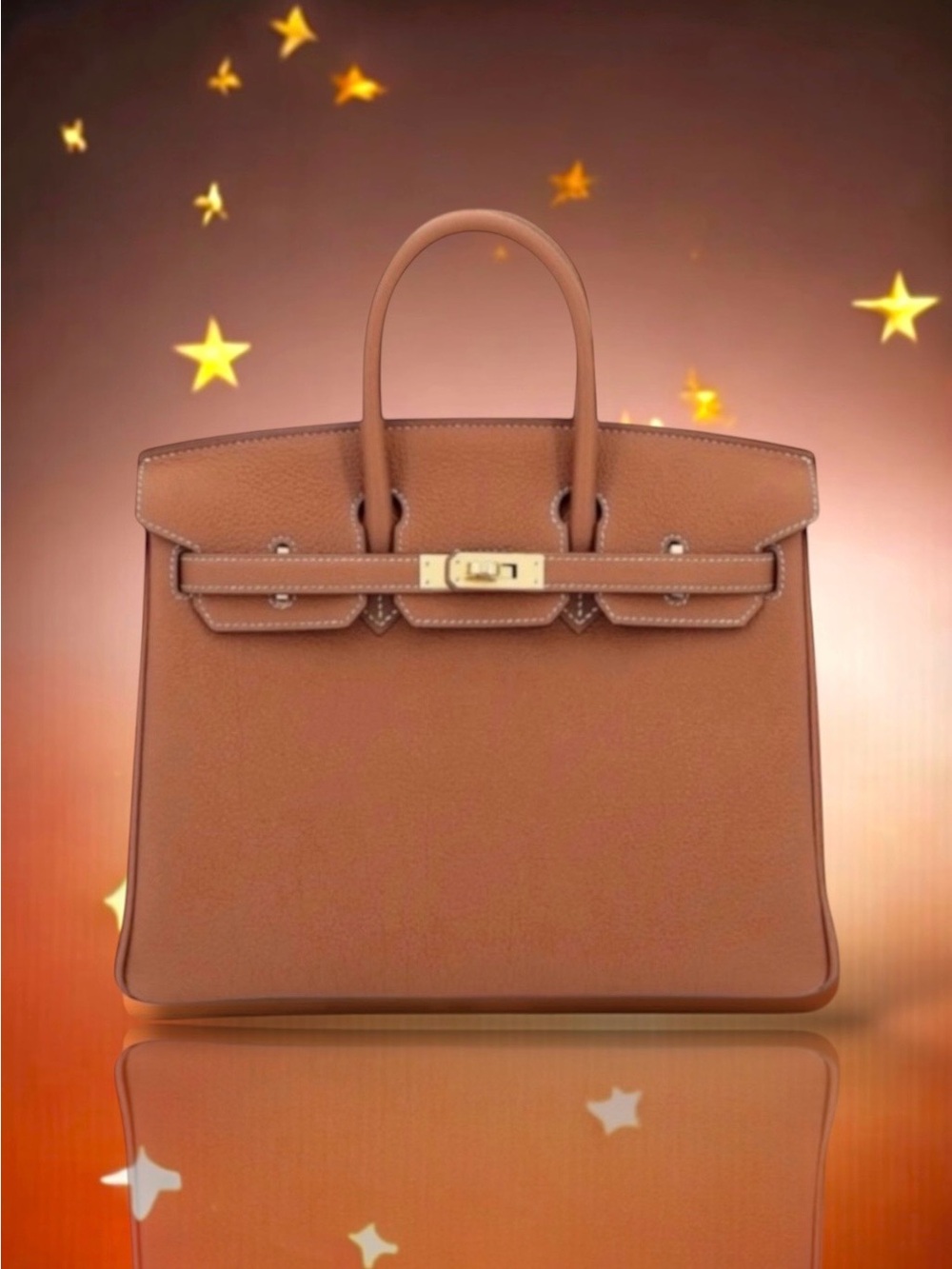 🆕💞HERMES BIRKIN 25 Satchel ‘HERMES GOLD’ (37) Togo Leather Gold-Plated HW • NIB